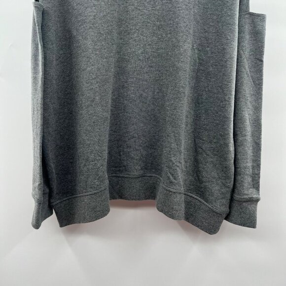 VENUS V-Neck Pullover Sweatshirt Long Cut Out Sleeve Gray Size Large Rhinestones - Picture 3 of 9